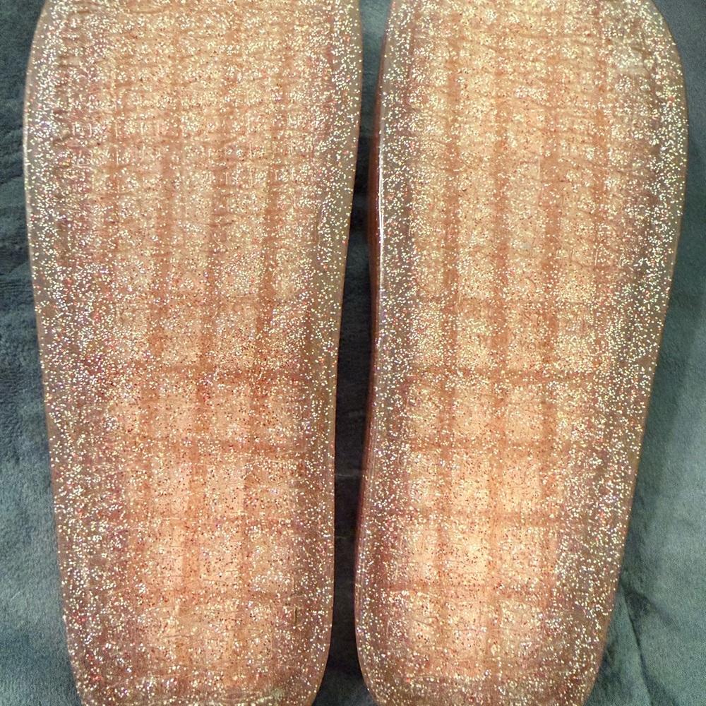 kate spade Pink Slide Sandal with Gold Glitter Trim - Picture 4 of 4